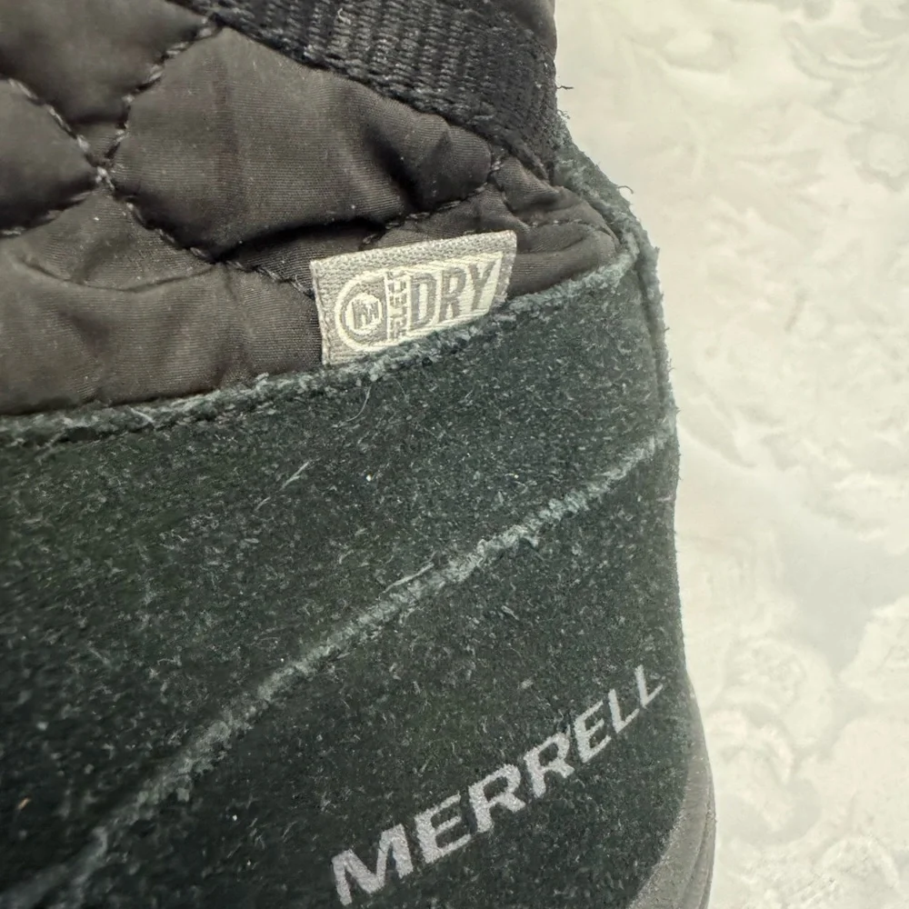 Merrell women’s 8 approach‎ tall waterproof leather quilted black boots J99128